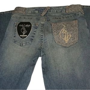 NWT Juniors Baby Phat Sexy Siren Whisker Wash Straight Leg Jeans Junior Sz 11
